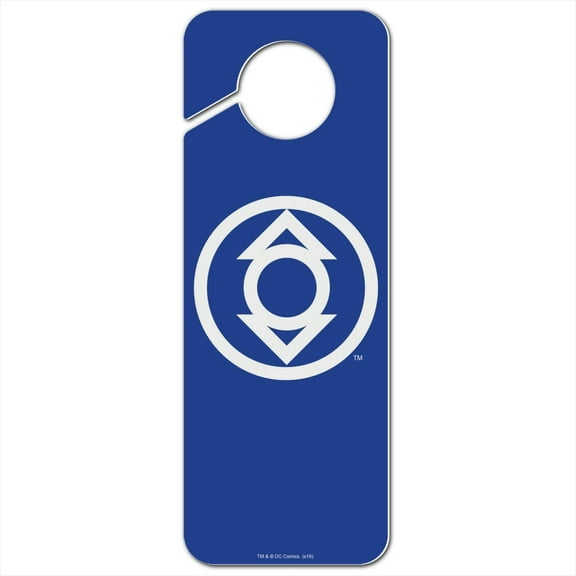 Green Lantern Blackest Night Indigo Lantern Logo Plastic Door Knob Hanger Sign