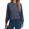 thumbnail image 3 of TEMEFON Women's Crewneck Sweatshirts Lightweight Long Sleeve Tunic Tops Cute Pullover Shirts, 3 of 5