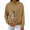 thumbnail image 5 of Stralyhd Pet Pouch Hoodie for Women Cozy Soft Sweatshirt with Dog Pouch Pet Carrier Hoodie Hooded Pet Carrier Pullover Camel XXL, 5 of 6