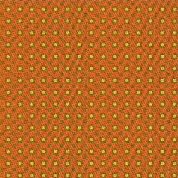 Ahgly Company Indoor Square Patterned Neon Orange Area Rugs, 5' Square