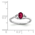 thumbnail image 2 of Solid 925 Sterling Silver Created Ruby Engagement Ring Size 10, 2 of 3