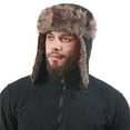 thumbnail image 6 of Russian Ushanka Cossack Trooper Trapper Aviator Bomber Hat Fur Lined Earflap Winter Cap with Chin Strap, 6 of 8