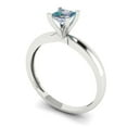 thumbnail image 2 of 0.5 ct Princess Cut Blue Moissanite Solitaire 18K White Gold Womens Engagement Ring, 2 of 5