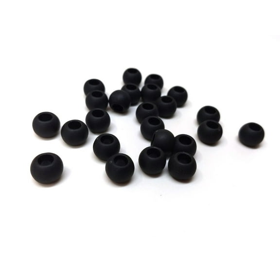 BD801 - 100 pcs Black Smooth Ball Spacer Beads - 10mm - Large Hole: 4.7mm - MATTE - Fits European Cords and Paracord!
