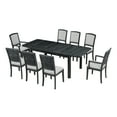 thumbnail image 2 of 9 Piece Dining Table Set with 6 Armless Chairs and 2 Arm Chairs, Rectangular Wood Dining Table, 2 of 8