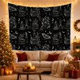 thumbnail image 3 of Moths and Celestial Teacups on Black Background, Mystical Gothic for Witch Decor Enthusiasts, Botanical Illustrations Wall Decor, Halloween Gift, Tapestry Wall Hanging for Bedroom and Living Room, 3 of 7