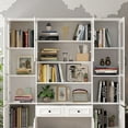 thumbnail image 6 of OXYLIFE 78.7 inch Bookcase Display Storage Cabinet Cupboard with 15 Shelves and Drawers, White (63" Wide), 6 of 8