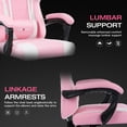 thumbnail image 6 of JONPONY Ergonomic Gaming Chairs,Office Chair,High Back Computer Chair,Adjustable 360° Swivel Chair with Headrest and Lumbar Support ,PINK WHITE, 6 of 10