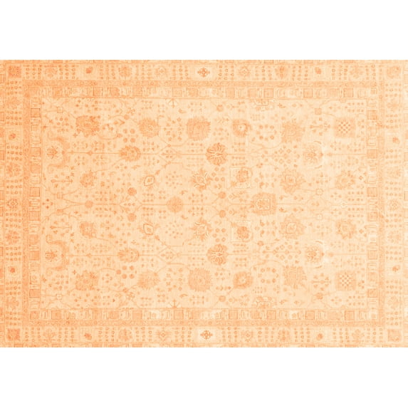 Ahgly Company Indoor Rectangle Oriental Orange Traditional Area Rugs, 8' x 10'