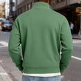 thumbnail image 4 of Mens Quarter Button up Sweatshirt Mock Neck Pullover Long Sleeve Casual Tops Winter Green XL, 4 of 6
