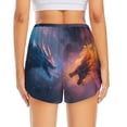 thumbnail image 2 of Lsque Watercolor Sky Dragon Printed Women's Running Shorts with Liner Pockets,Elastic Quick Dry Workout Athletic Gym Yoga Shorts,Womens High Waist Shorts-Medium, 2 of 9