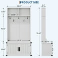 thumbnail image 2 of M optimized Hall Tree with Shoe Storage Bench, 4-In-1 Entryway Bench with Coat Rack & Adjustable Shelf & 2 Wood Door, Hall Tree with Metal Corner & 5 Tri-Hooks for Entryway, Bedroom, Living Room, 2 of 8