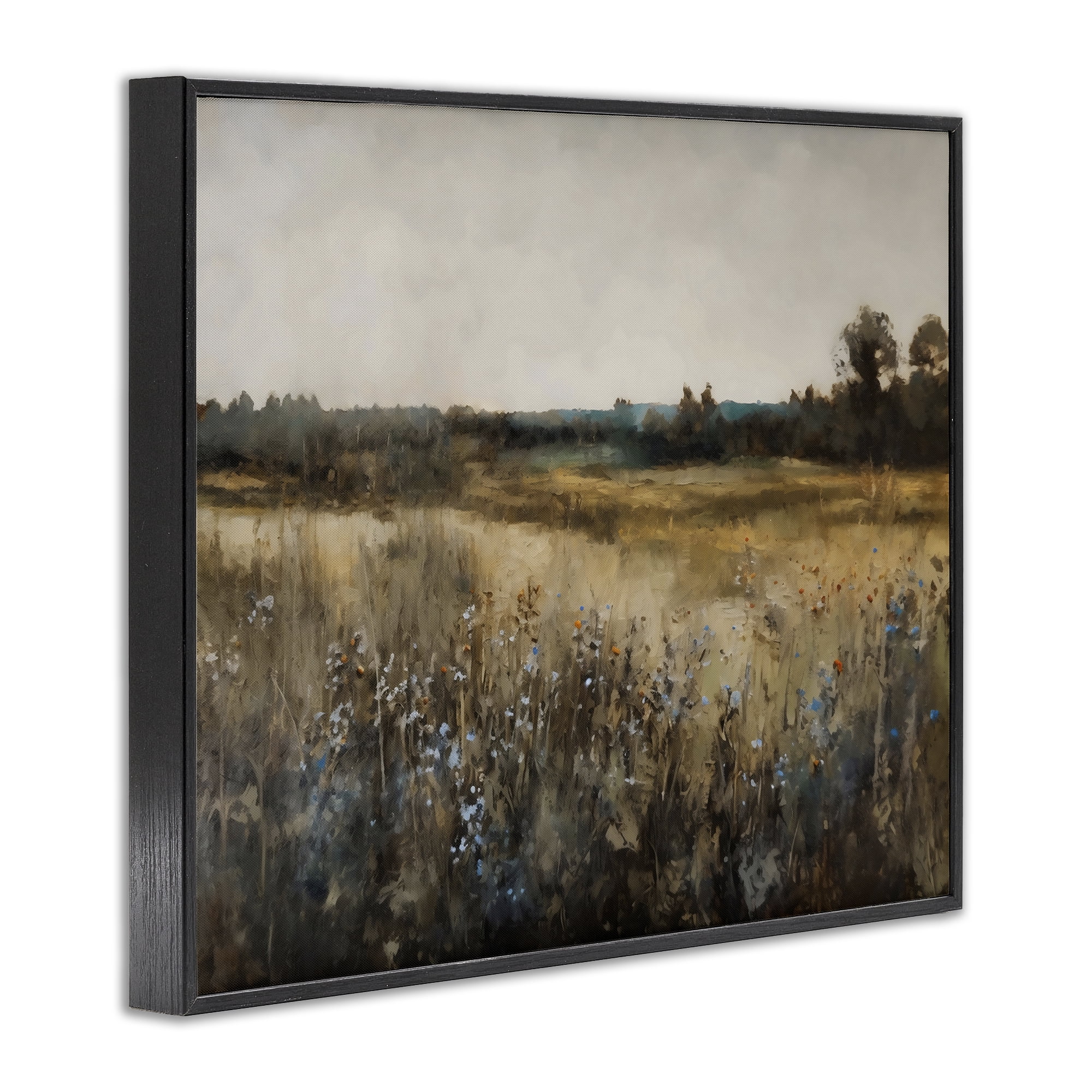 Stupell Industries Wildflowers & Wheat Meadow Black Framed Giclee Art, design by Creative Studio