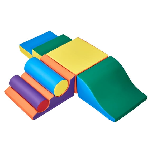 KFFKFF Ascent Playthings, Collection of 7, Foam-based Ascent Playthings for Youngsters aged 6 Months to 3 Years, PU Leather Ascent Cubes, Indoor Ascend and Creep Activity Kit for Crawling & Sliding