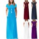 thumbnail image 2 of ICHUANYI ClearanceFashion Women Casual Summer Short Sleeve Soild Loose Pockets Long Dress(Dark Blue, L) ICHUANYI WER20232080504340, 2 of 4