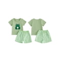 thumbnail image 2 of BemeyourBBs Toddler Baby Boy Summer Clothes Infant Baby Boys Turtle Shark Frog Outfit Short Sleeve Animal Embroidery T-Shirt and Plaid Shorts Toddler Boys Summer Outfits, 2 of 7