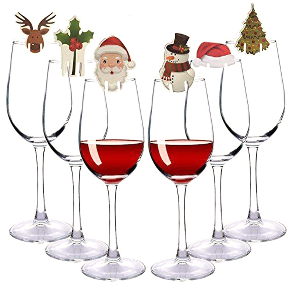Marque-verres Réutilisables Noël - Lot De 80 Pièces - Motifs Festifs (sapin, Renne, Père Noël) - Pour Vin, Cocktails, Fêtes