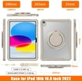 thumbnail image 2 of REQO Case for iPad (A16) 11th Gen 11 Inch 2025, iPad 10th Gen 10.9 inch 2022: 2-Layer Structure Portable Hybrid Shock-Proof Cover Rotatable Hook&Loop Kickstand,Shoulder Strap, 2 of 7