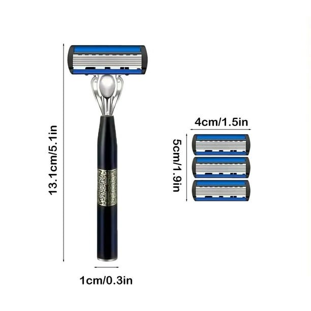 Yhmxh Decoración del baño Afeitadora manual de 7 hojas con banda lubricante de aloe, segura, evita rayones, resistente al agua, a prueba de óxido, fácil de reemplazar, duradera, suaviza el afeitado.