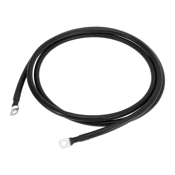Cable Inversor de Batería 1 Pc Unique Bargains Cable de Batería 3/8" Lug 1/0 AWG Gauge 9FT Negro Cobre Estañado