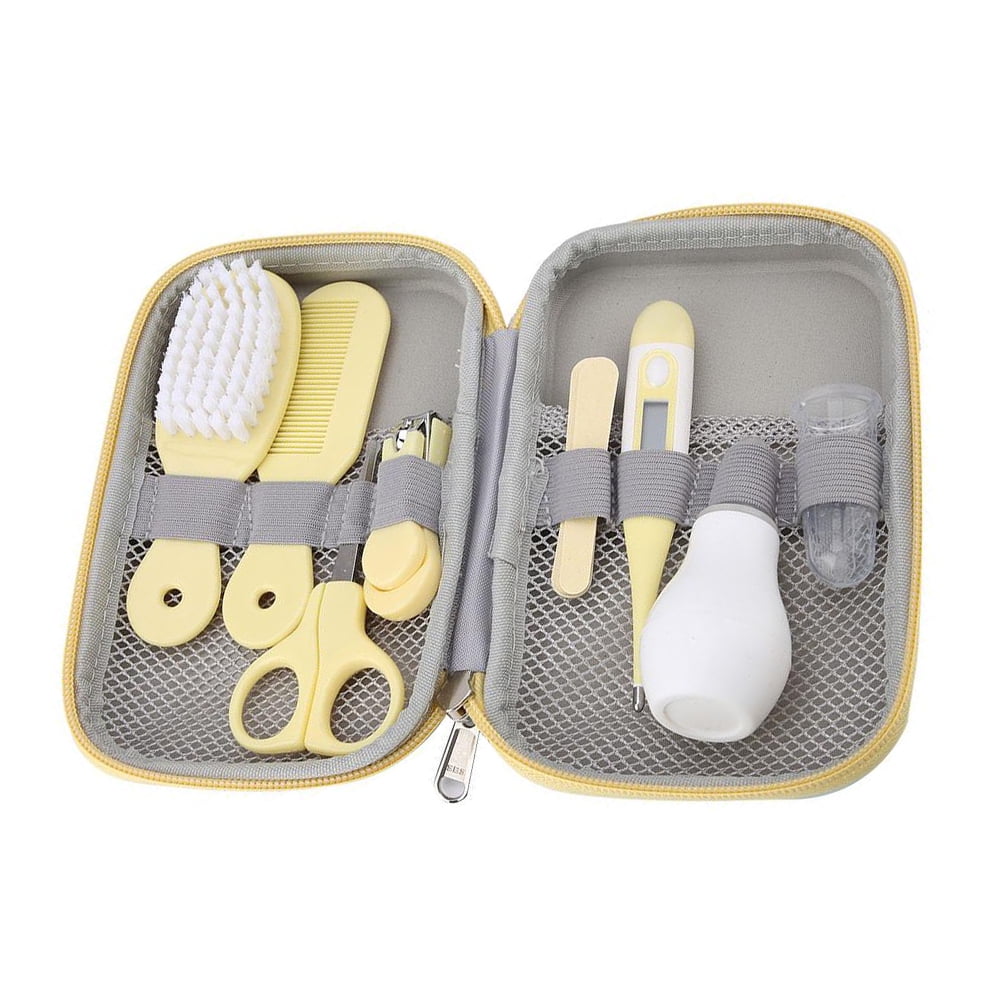 8pcs Convenient Daily Baby Nail Clipper Scissors Hair Brush Comb Manicure Care Kit , Baby Manicure Kit, Baby Nail Clipper