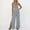 Gray, variant on Women’s V Neck Adjustable Strap Side Slit Jumpsuit with Pockets, Wide Leg Romper for Summer Beach Vacation and Daily