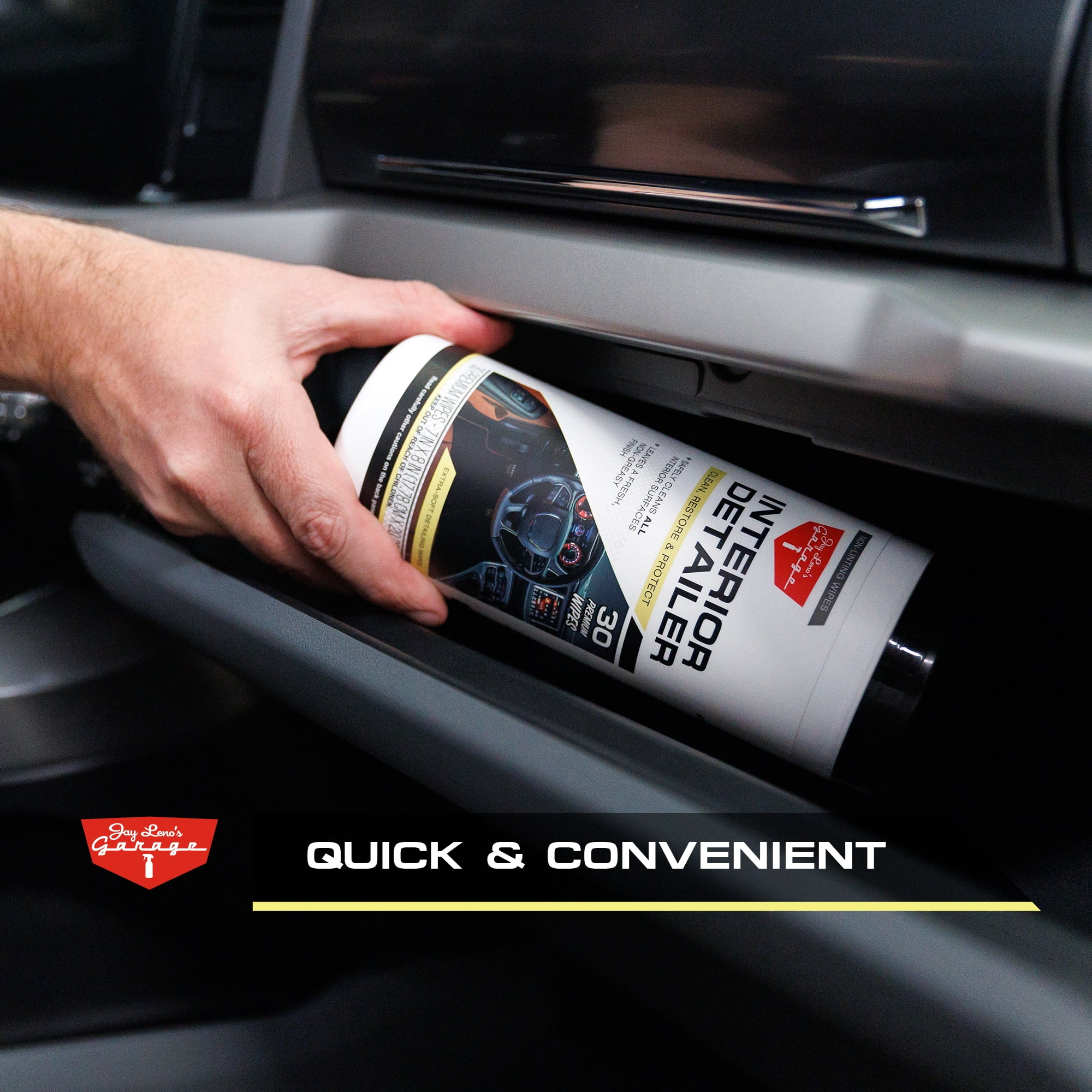 Jay Leno's Garage Interior Detailer Wipes (30 Count) - Clean & Protects Interior Car Surfaces