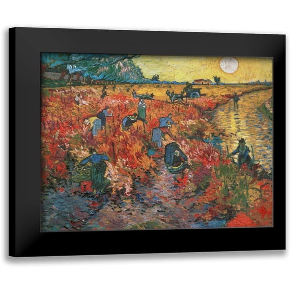 Van gogh, Vincent 14x12 Black Modern Framed Museum Art Print Titled - The red Vineyard at Arles