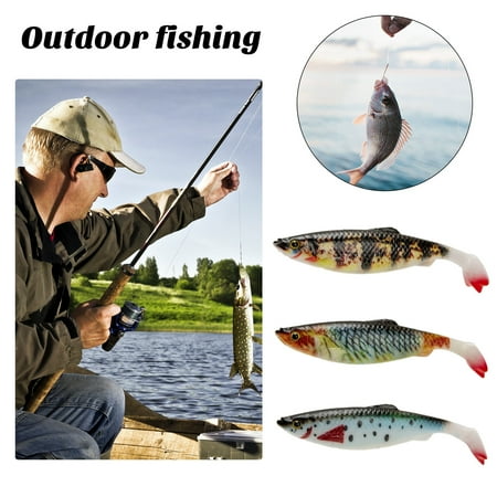 Ettsollp 2Pcs 10.5CM/9.5G Soft Fishing Lure T-shape Duck Feet Tail Realistic 3D Eyes PVC Artificial Lure Swimbait Freshwater Saltwater Bass Trout Fishing Accessories