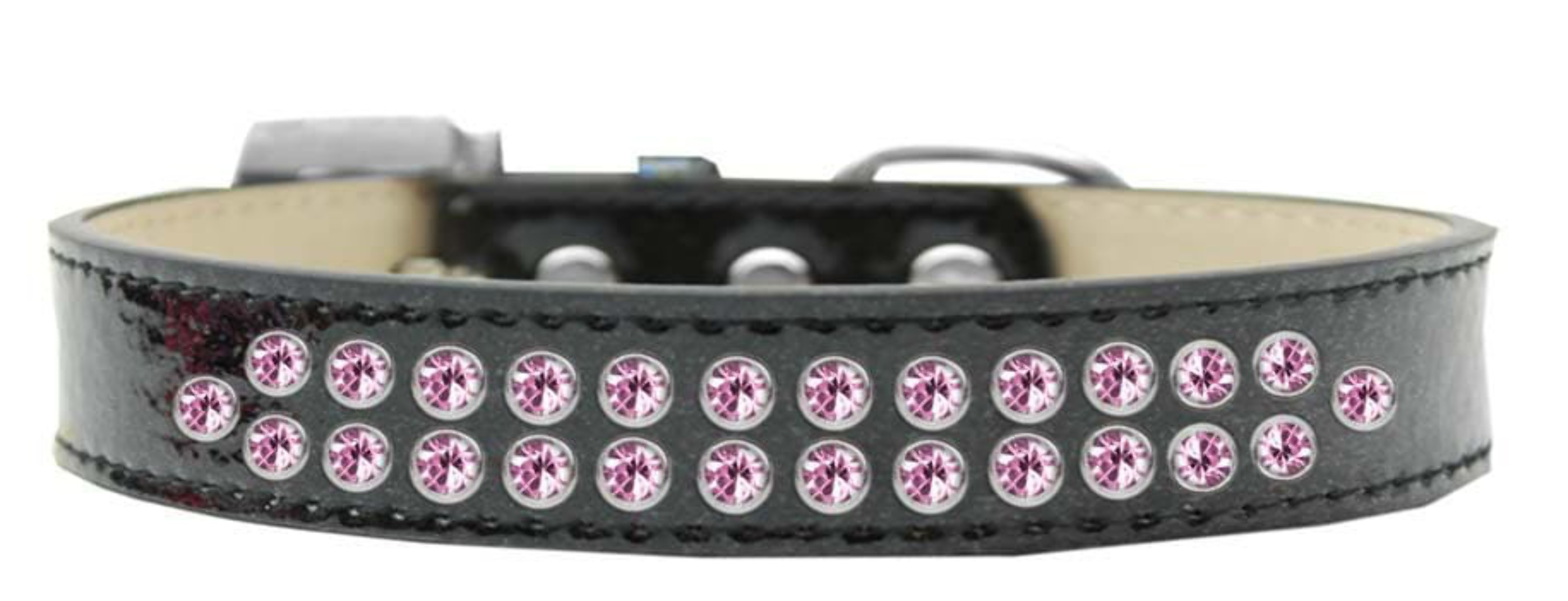 Mirage Pet Products614-06 PK-12 Two Row Light Pink Crystal Dog Collar, Pink Ice Cream - Size 12 - image 3 of 5