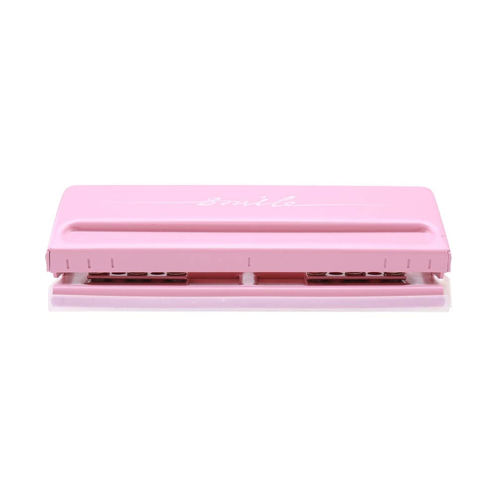 ABPETE Adjustable 6-Hole Desktop Punch, Puncher for A4 A5 A6 B7 Dairy Planner Organizer Six Ring Binder with 6 Sheet Capacity