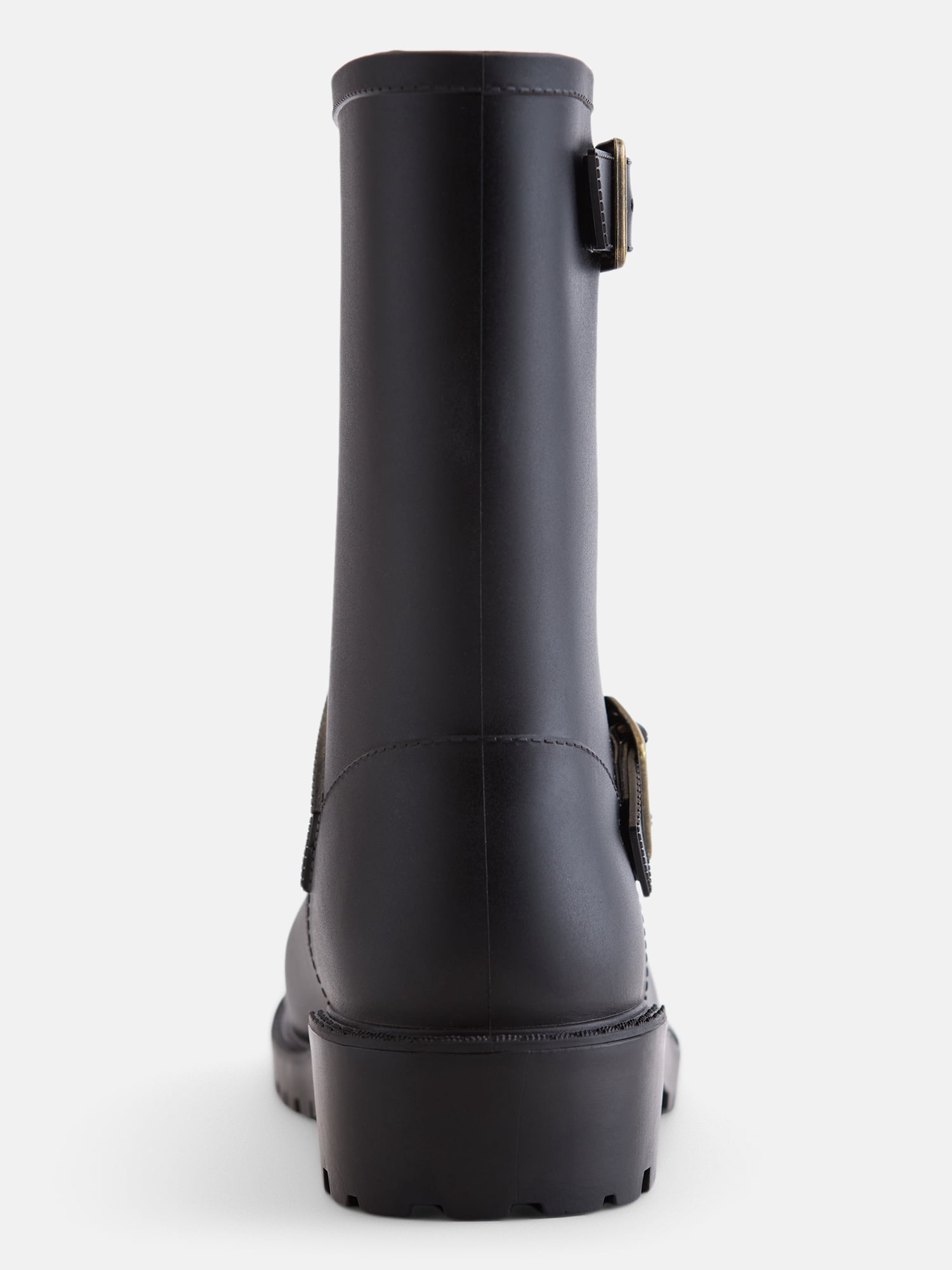 Time and Tru Women's Moto Rubber Rain Boots