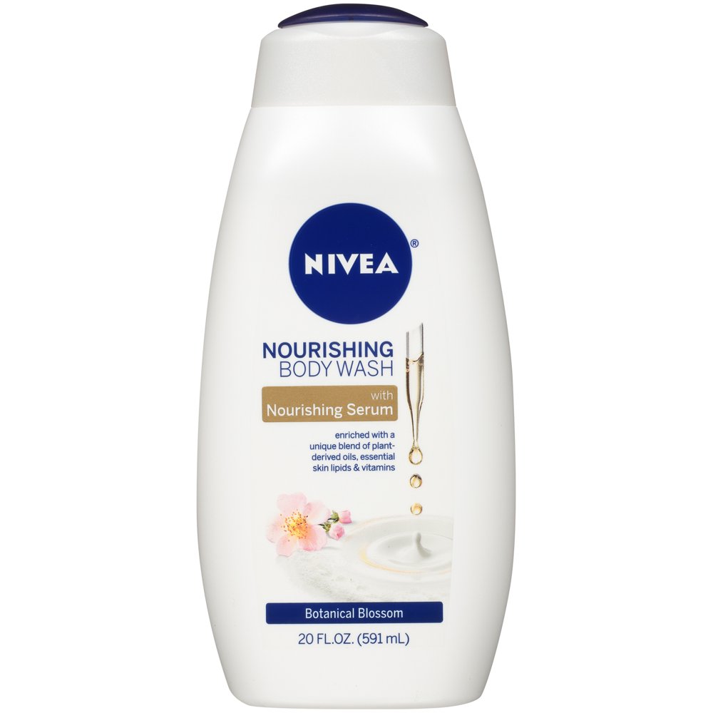 NIVEA Nourishing Botanical Blossom Body Wash with Nourishing Serum, 20
