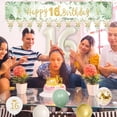 thumbnail image 3 of YANSION 16th Birthday Decorations for Girls, 16th Birthday Party Kit with Green Gold Happy 16th Birthday Banner, Green Sand White Gold Confetti Balloons, Number 16 Balloon Triangle Flag Banner, 3 of 8