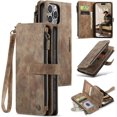 thumbnail image 1 of iPhone 16 Pro Max Wallet Case with Card Holder Kickstand Magnetic Zipper Pocket Lanyard Strap Wristlet,Leather Flip Case Wallet for iPhone 16 Pro Max 6.9 Inch, 1 of 7