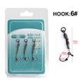 thumbnail image 1 of 3pcs For Carp Fishing Rigs With Ring Swivel Connector Curve Shank Fishing Hook 6#, 1 of 7