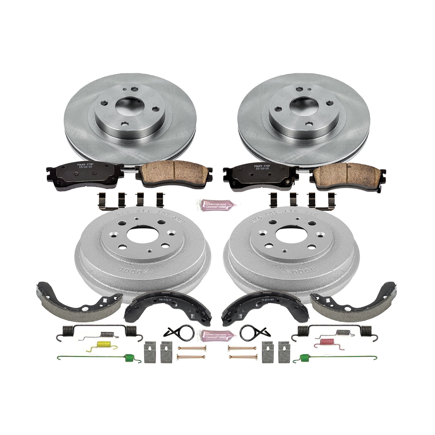 Power Stop Front and Rear Stock Replacement Drum and Shoe Kit KOE15189DK