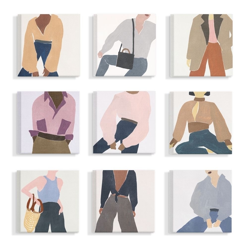 Stupell Home Décor Fashion Styles and Female Figures Paintings Canvas Wall Art by Melissa Wang