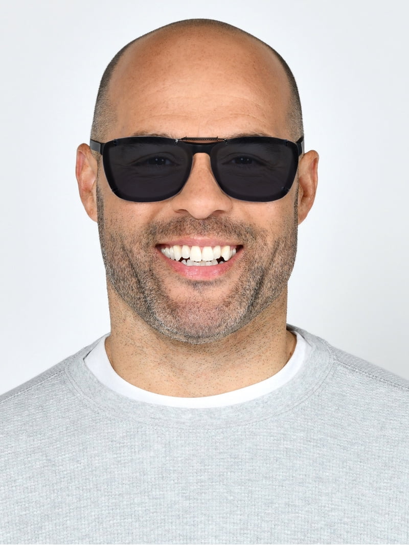 Foster Grant® Solar Shield® Clip Ons Rectangle Unisex Sunglasses