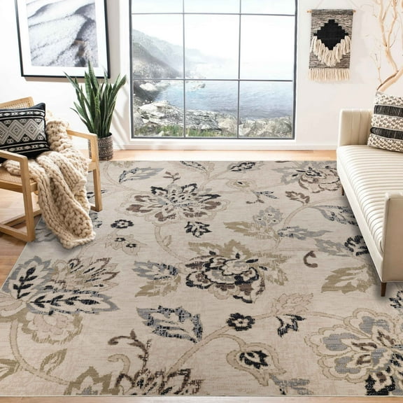 Superior Jacobean Indoor Area Rug, 10' x 14', Multi-Colored