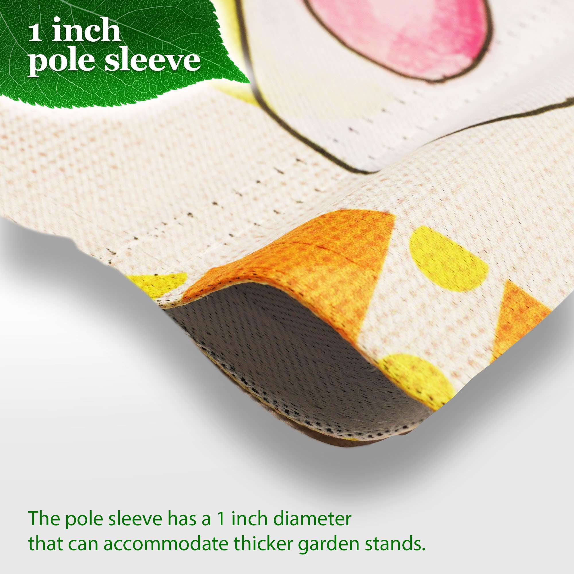 G128 2sets: 36"x16" Flag Stand & 12"x18" Gnome Greetings Double Sided Easter Garden Flag Decoration