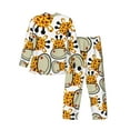 thumbnail image 2 of Bingfone Men'S Pajama Set 2 Piece Loungewear Pjs, Long Sleeve With Pajama Pants-Giraffes Head, 2 of 9