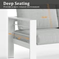thumbnail image 6 of CozyHom 2 Pcs Modern Outdoor Patio Aluminum Sofa Furniture, Outside Metal Patio Sofa Chair With Cushions, White, 6 of 7
