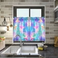 thumbnail image 4 of Yayeee Kitchen Curtains Tier Pair Light Filtering 27"x24" Rod Pocket Short Cafe Window Panel, Neon Starfish Pattern, 4 of 7