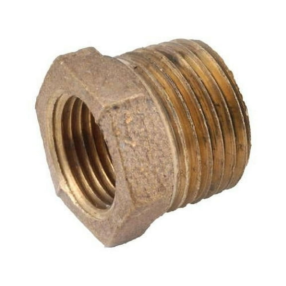 Anderson 738110-0602 Pipe Reducing Hexagonal Bushing, 3/8 x 1/8 in, Male x Female, Red Brass