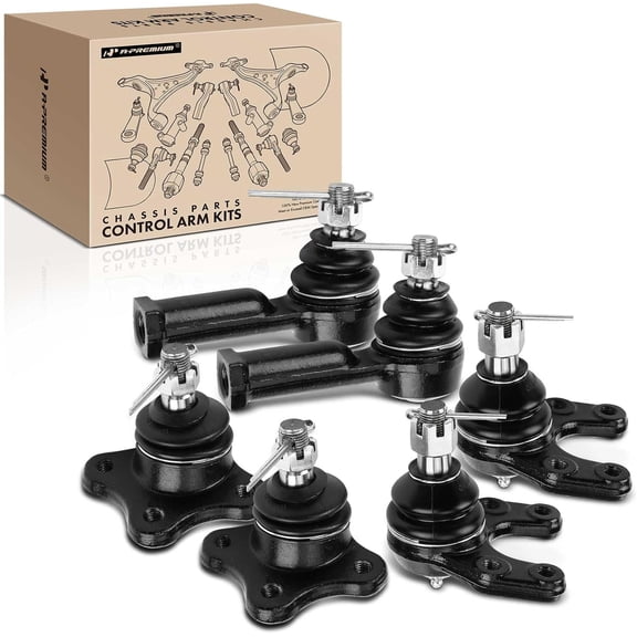 A-Premium 6Pcs Suspension Kit, Outer Tie Rod End, Front Upper Lower Ball Joint, Compatible with Mazda B2000 1986-1987 B2200 B2600 1987-1993