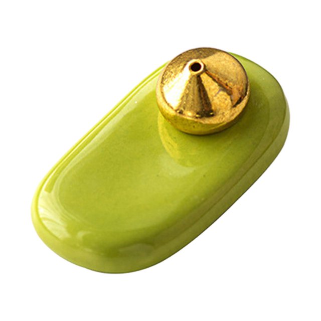 Soporte de incienso de cerámica, quemador de incienso árabe, bandeja de incienso de Oriente Medio, decoración de escritorio hecha a mano para sala de Verde mayimx Quemador de incienso