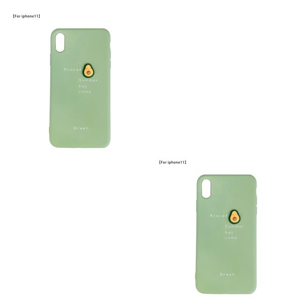 Seitruly 3D Fruit Mobile Phone Case TPU Cubierta de protección a prueba de golpes, reemplazo para 11, aguacate Type2 NO2