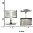 thumbnail image 3 of Stainless Steel Brushed/Polished CZ Cuff Links, 3 of 7