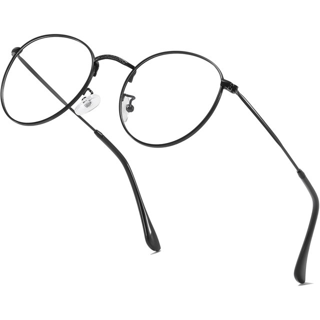aisswzber Petites Lunettes Rondes Rondes Classiques Unisexes Légères Sans Ordonnance Lunettes Lentille Transparente Lunettes pour Femmes Hommes